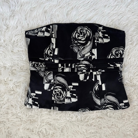 White House Black Market Strapless Corset Bustier Top 100% Silk Size 14 - Picture 1 of 7